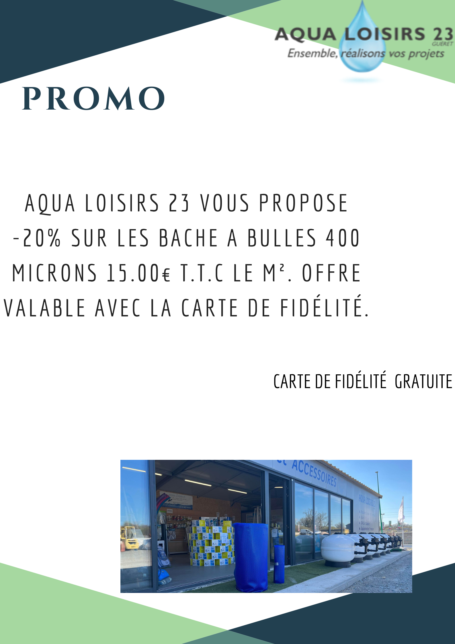 Promo bâche a bulles